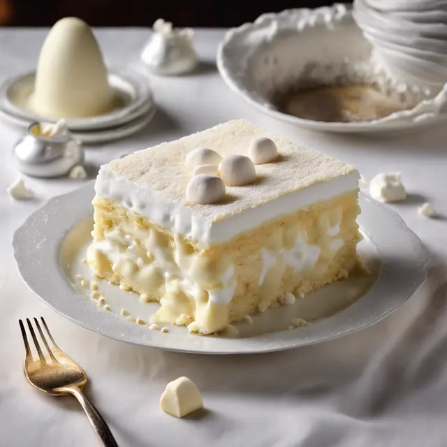 Foto de White Chocolate Pudding Cake with Marshmallow Filling