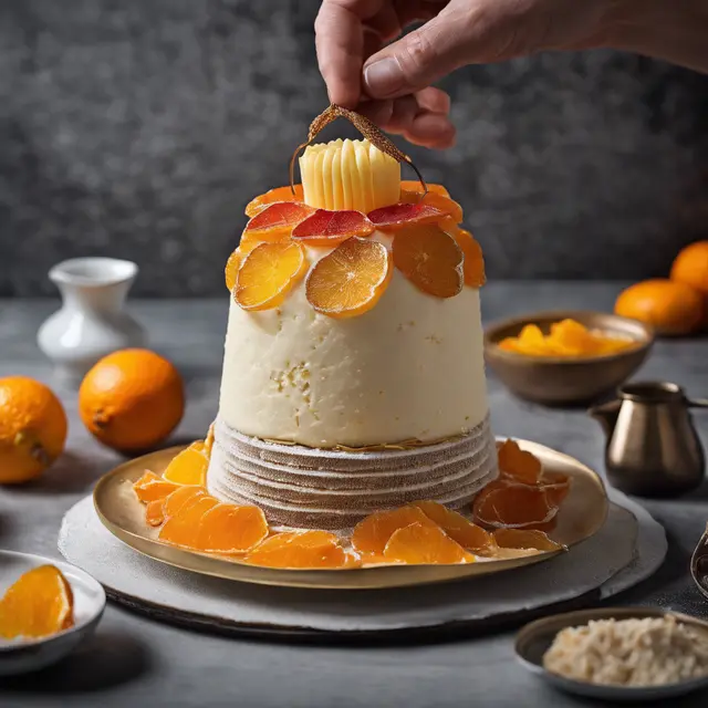 Foto de Lantern Cake with Candied Orange Peel and Wafer Cones