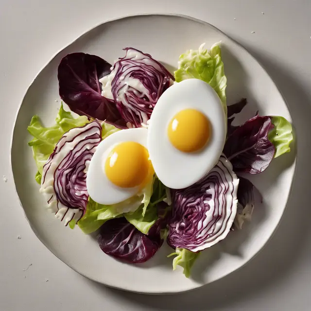 Foto de Creamy Egg with Mache, Radicchio, and Lettuce Salad