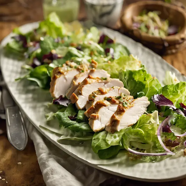 Foto de Chicken Breast Salad with Leaves and Romaine Dressing