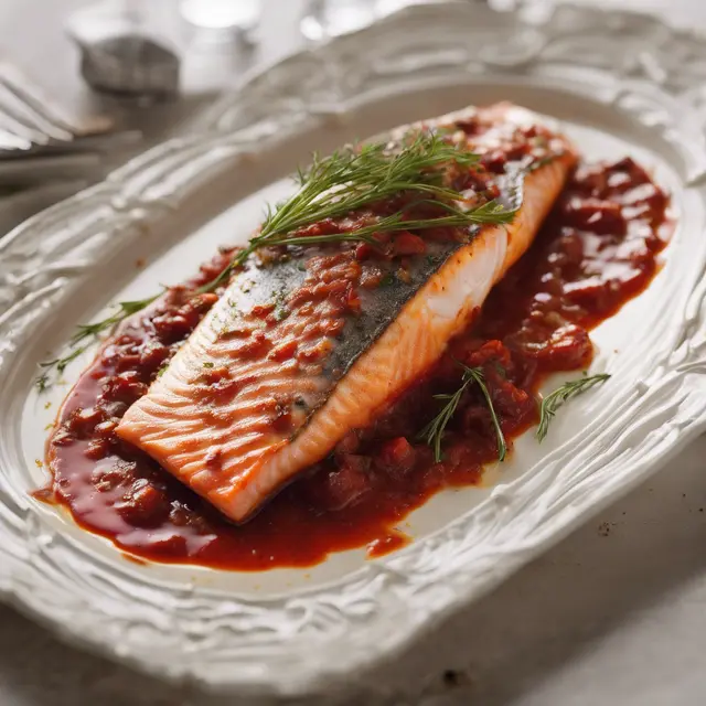 Foto de Oven-Baked Fish with Red Sauce