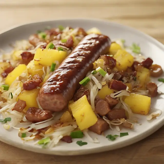 Foto de Sausage with pineapple and bean sprouts