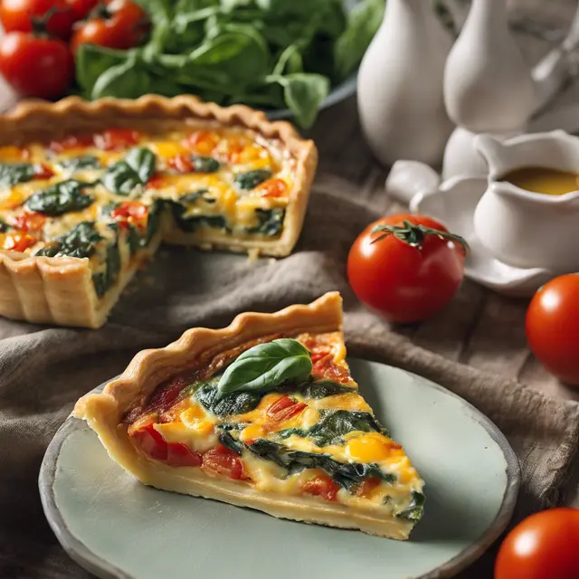 Foto de Tomato and Spinach Quiche with Anchovy Sauce