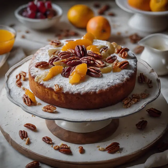 Foto de Ricotta Cake with Caramelized Fruits and Toasted Pecans