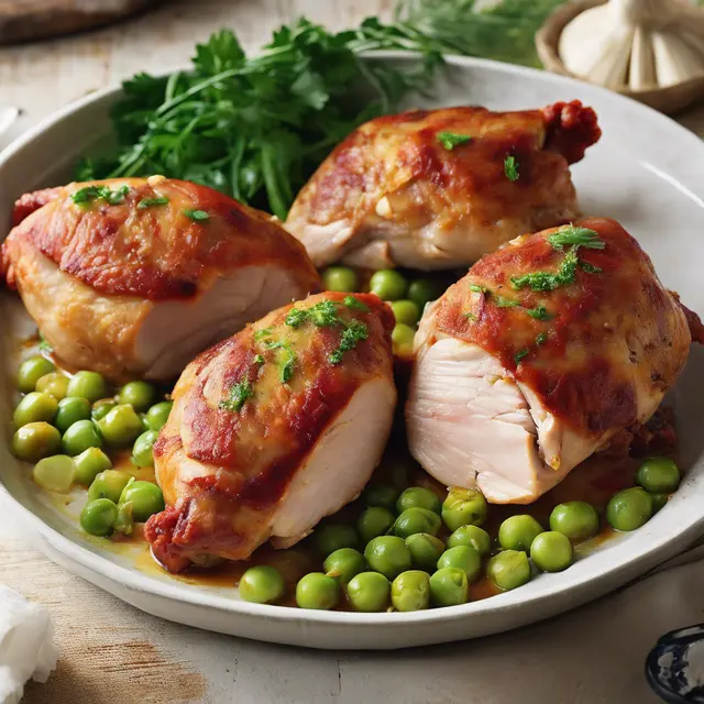 Foto de Stuffed Chicken with Pea and Linguiça