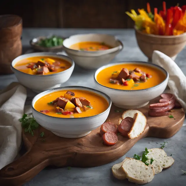 Foto de Sweet Potato Soup with Pepper and Sausage