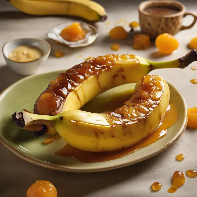 Foto de Roasted Banana with Orange and Apricot Glaze