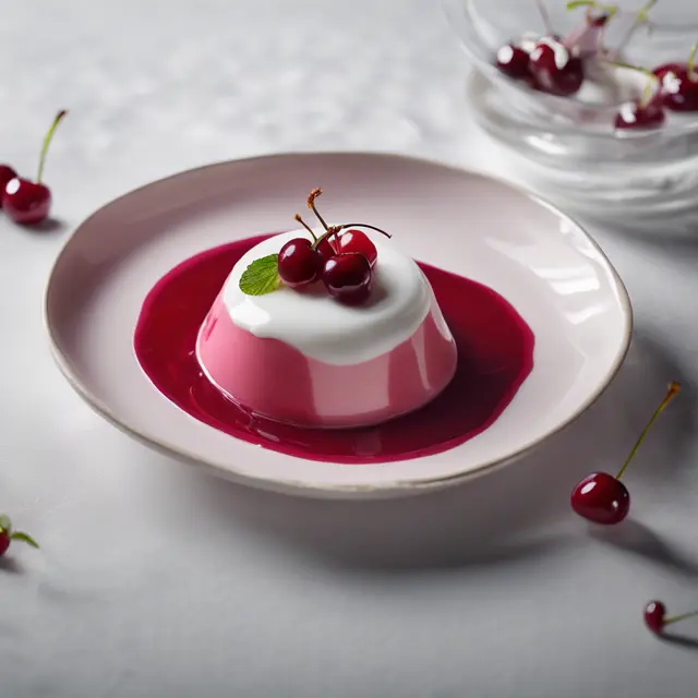 Foto de Sour Cherry Panna Cotta with Whipped Cream Topping