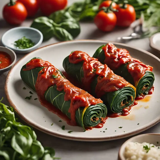 Foto de Spinach Rolls with Tomato Sauce