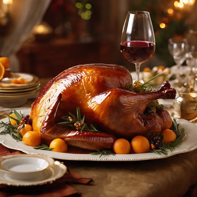 Foto de Tangerine Glazed Turkey with Wine and Grand Marnier