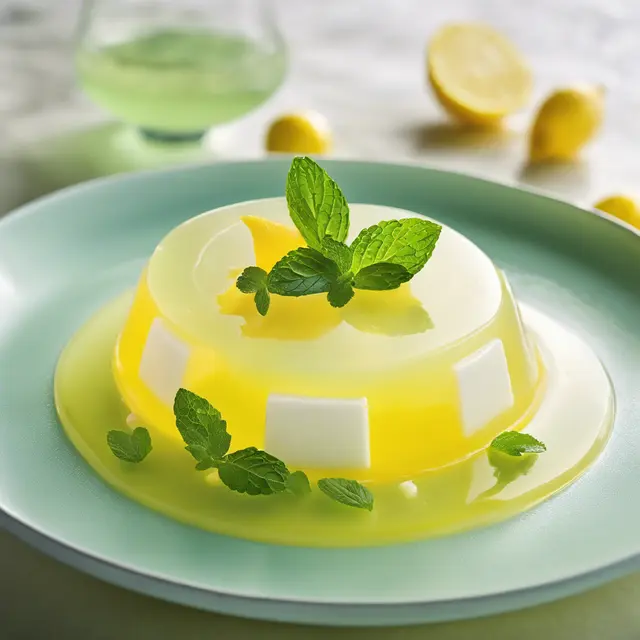 Foto de Lemon Gelatin with Mint Cream