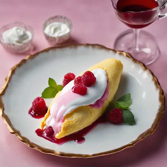 Foto de Flambéed Cream-Filled Omelette with Raspberry Gelée and Chantilly Cream