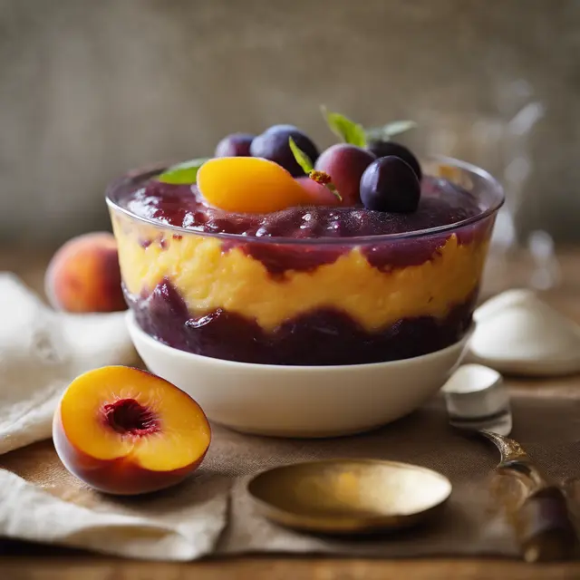 Foto de Peach and Damson Pudding