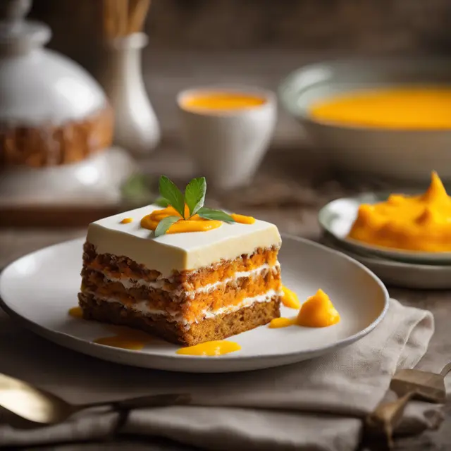 Foto de Carrot Cake with Mango Puree