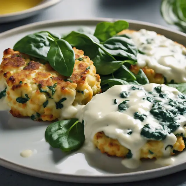 Foto de Cod Cakes with Spinach and Bechamel Sauce