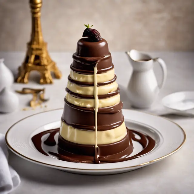 Foto de Chocolate Tower Filled with Cream Anglaise Mousse